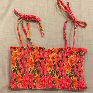 NWOT SHOW ME YOUR MUMU NEON FLOWERS SWIM TOP